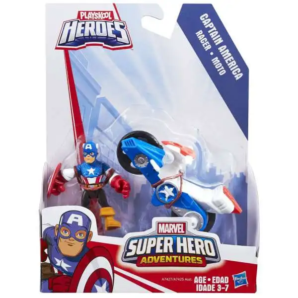 Marvel Playskool Heroes Super Hero Adventures Captain America with Racer Vehicle & Figure