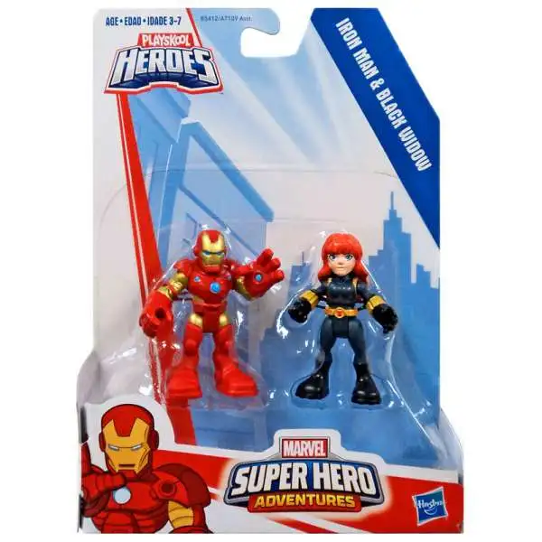 Marvel Playskool Heroes Super Hero Adventures Iron man & Black Widow Action Figure 2-Pack