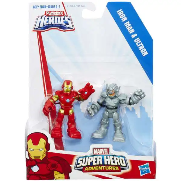Marvel Playskool Heroes Super Hero Adventures Iron Man & Ultron Action Figure 2-Pack