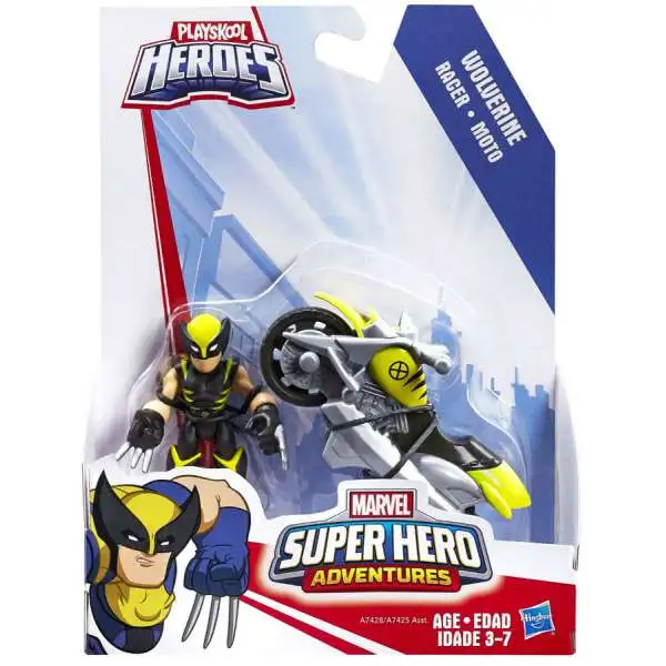 Marvel Playskool Heroes Super Hero Adventures Wolverine with Racer Vehicle & Figure