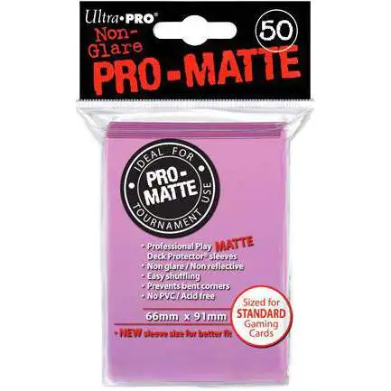 Ultra Pro Card Supplies Non-Glare Pro-Matte Pink Standard Card Sleeves [50 Count]