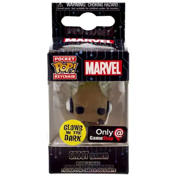 Funko Marvel Pocket POP! Groot Exclusive Keychain [Gamer, Glow-in-the-Dark]