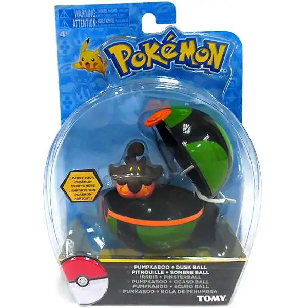 Pokemon Clip n Carry Pokeball Pumpkaboo & Dusk Ball Figure Set