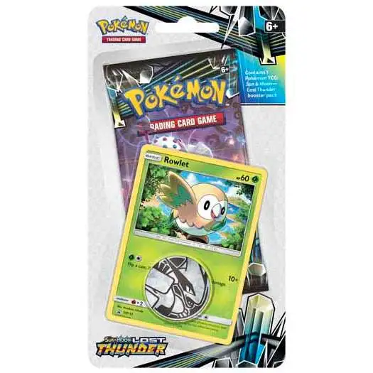 Pokemon Sun & Moon Lost Thunder Rowlet Checklane BLISTER Pack [Booster Pack, Promo Card & Coin]