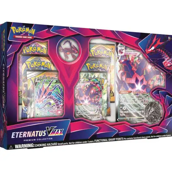 Pokemon Trading Card Game Eternatus VMAX Premium Collection [6 Booster Packs, 2 Promo Cards, 1 Oversized Card, Coin & Pin]