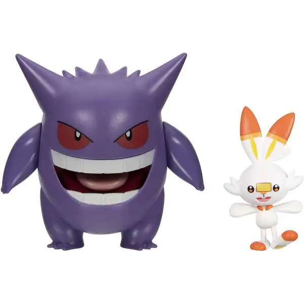 Pokemon Battle Figure Gengar & Scorbunny Exclusive 3-Inch Mini Figure 2-Pack