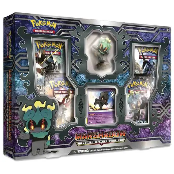 Pokemon Sun & Moon Burning Shadows Marshadow Figure Collection Box [4 Booster Packs & Figure]