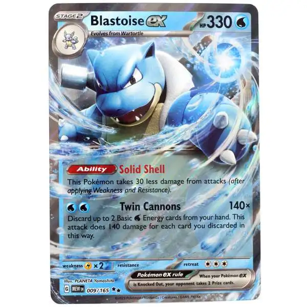 Pokemon Scarlet & Violet 151 Double Rare Blastoise ex #9 [Oversized FOIL]