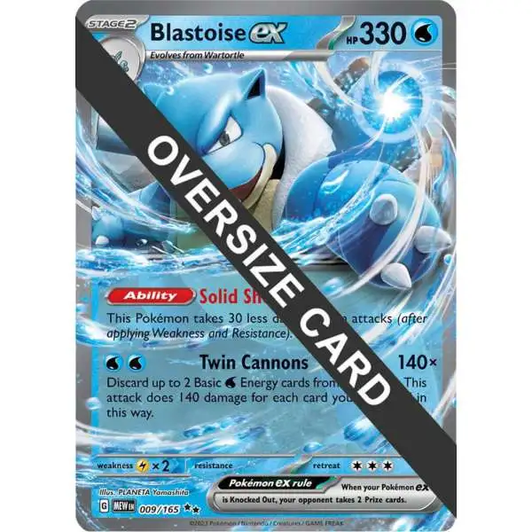 Pokemon Scarlet & Violet 151 Double Rare Blastoise ex #9 [Oversized]