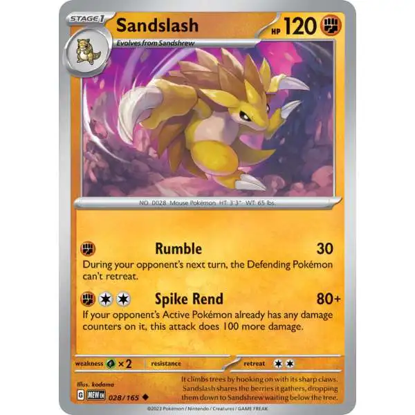 Pokemon Scarlet & Violet 151 Uncommon Sandslash #28