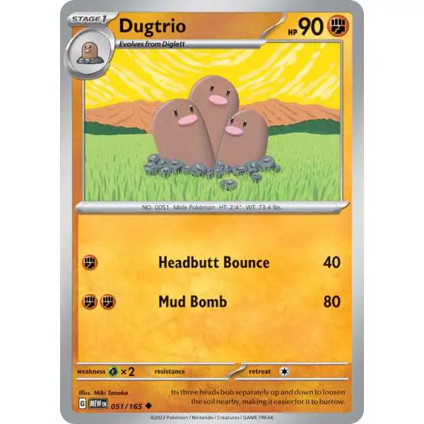 Pokemon Scarlet & Violet 151 Uncommon Dugtrio #51