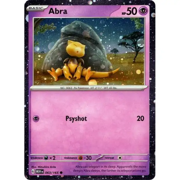 Pokemon Scarlet & Violet 151 Common Abra #63 [Cosmo Holo]