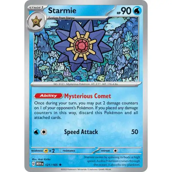 Pokemon Scarlet & Violet 151 Rare Starmie #121