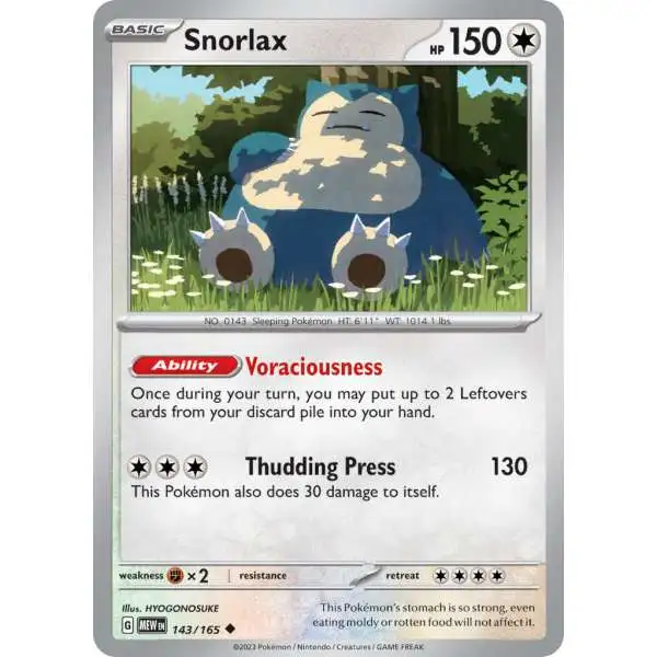 Pokemon Scarlet & Violet 151 Uncommon Snorlax #143