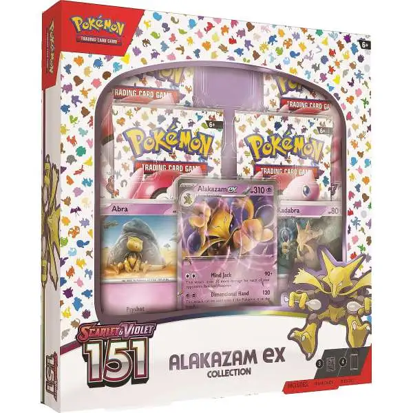 Scarlet & Violet Pokemon 151 Alakazam ex Collection Box [ENGLISH, 4 Booster Packs, 3 Foil Promos & More!]