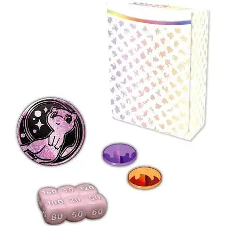 Pokemon Trading Card Game 151 Deck Box, Metallic Mew Coin, 6 Dice & 2 Plasic Markers Set