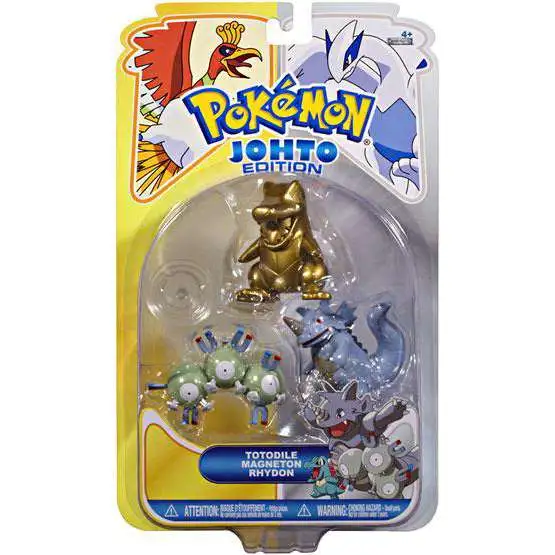 Pokemon Johto Edition Series 16 Gold Totodile, Magneton & Rhydon Figure 3-Pack