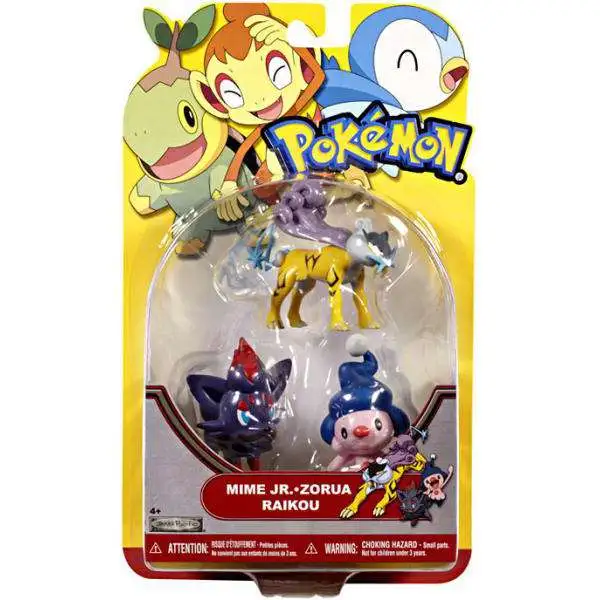 Pokemon HeartGold & Soulsilver Series 19 Mime Jr., Zorua & Raikou Figure 3-Pack [Damaged Package]