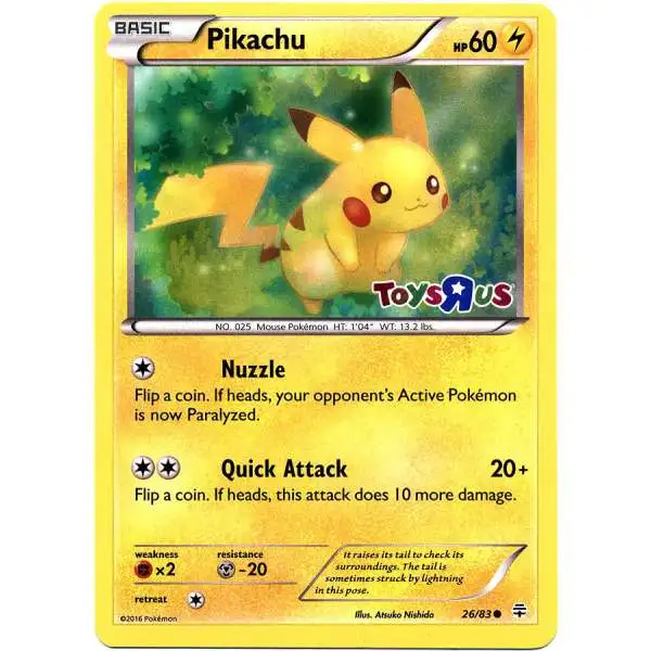 Pokemon Trading Card Game Promo Promo Pikachu Exclusive #26 [Toys 'R Us, Holo] [Moderately Played]