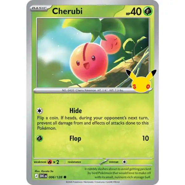 Pokemon Trading Card Game 30th Celebration Common Cherubi #6