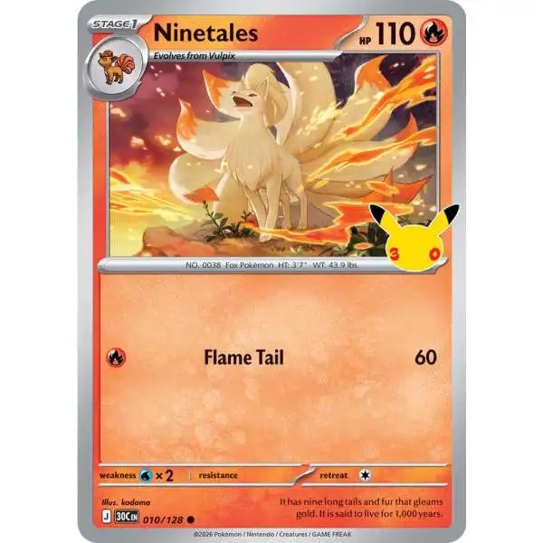 Pokemon Trading Card Game 30th Celebration Common Ninetales #10