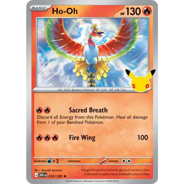 Pokemon Trading Card Game 30th Celebration Rare Ho-Oh #12