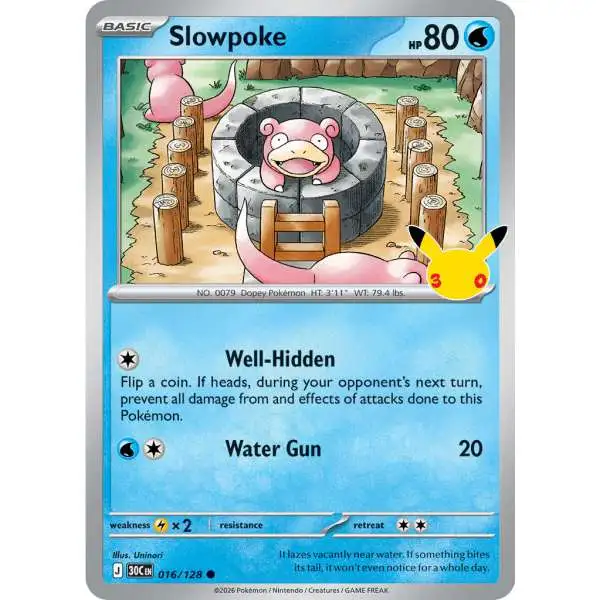 Pokemon Trading Card Game 30th Celebration Common Slowpoke #16