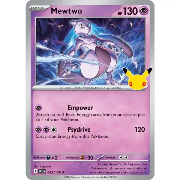 Pokemon Trading Card Game 30th Celebration Rare Mewtwo #63