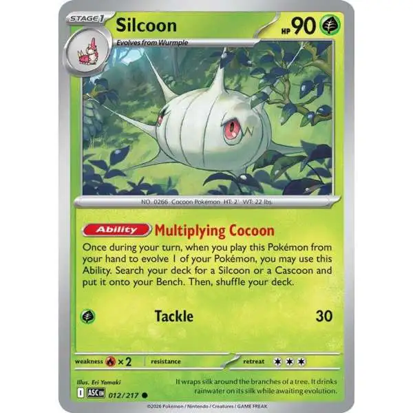 Pokemon Trading Card Game Ascended Heroes Common Silcoon #012