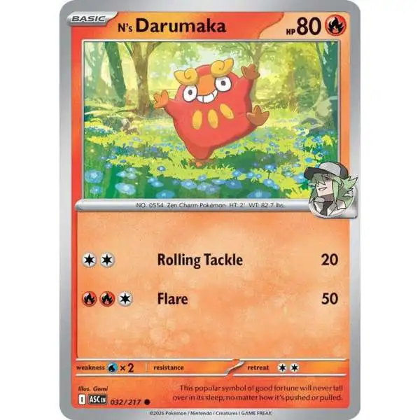 Pokemon Trading Card Game Ascended Heroes Common N's Darumaka #032