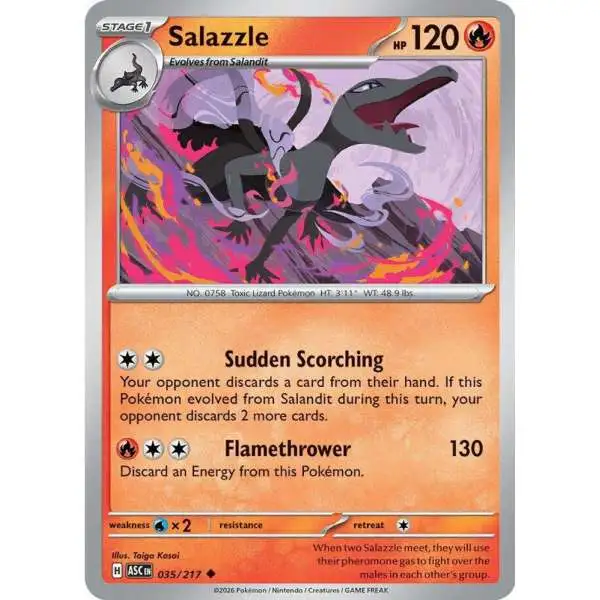 Pokemon Trading Card Game Ascended Heroes Uncommon Salazzle #035