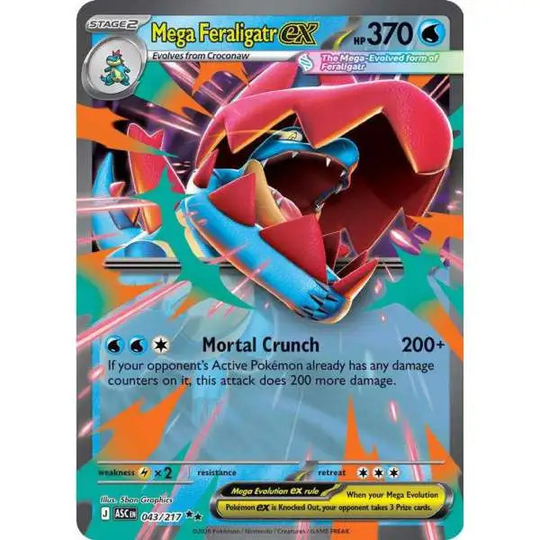 Pokemon Trading Card Game Ascended Heroes Double Rare Mega Feraligatr ex #043