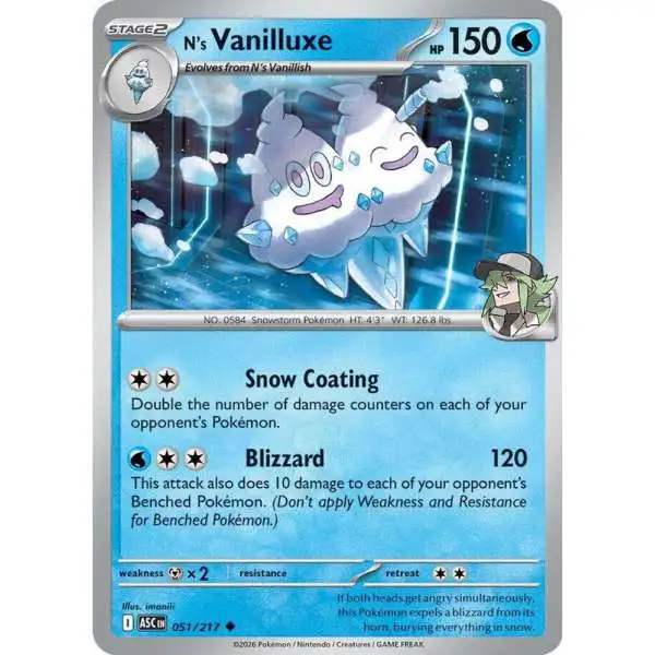 pokemon vanilluxe card 29/116 Pokemon 2011 BW#3 Hail Blizzard