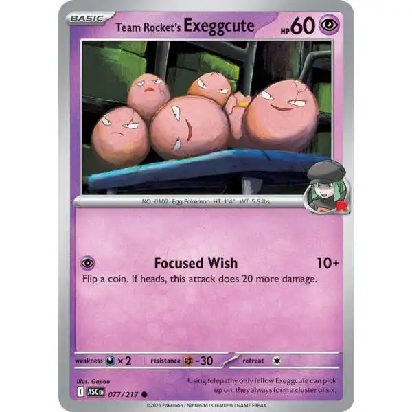 Pokemon Trading Card Game Ascended Heroes Common Team Rocket's exeggcute #077