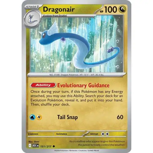 Pokemon Trading Card Game Ascended Heroes Uncommon Dragonair #151