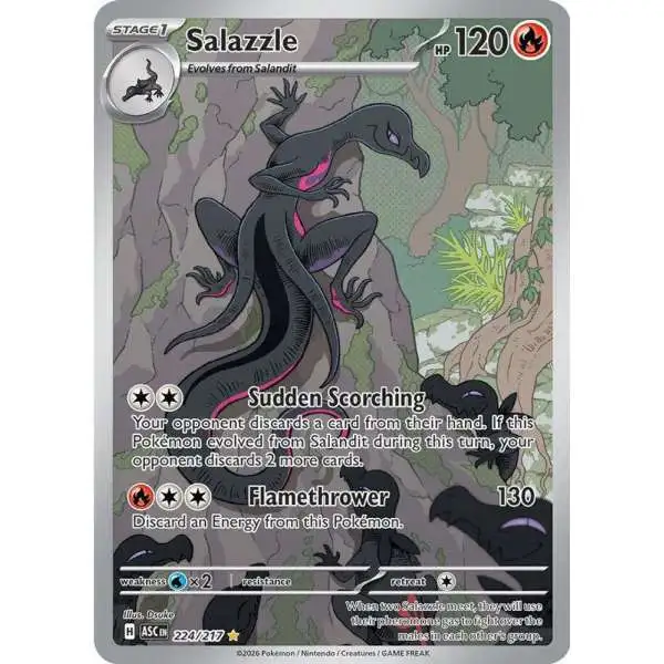 salazzle pokemon card price Trading Game Ascended Heroes Single Card Illustration Rare 224 If heads Salazzle-GX Burning Shadows Pokemon Card