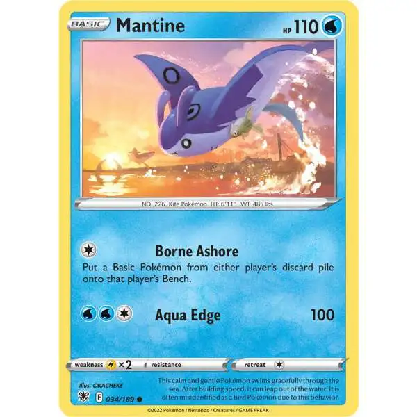 Pokemon Trading Card Game Sword & Shield Astral Radiance Common Mantine #34