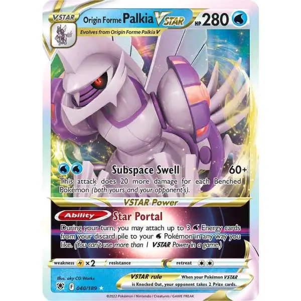 Pokemon Trading Card Game Sword & Shield Astral Radiance Rare Origin Forme Palkia VSTAR #40 [Moderately Played]