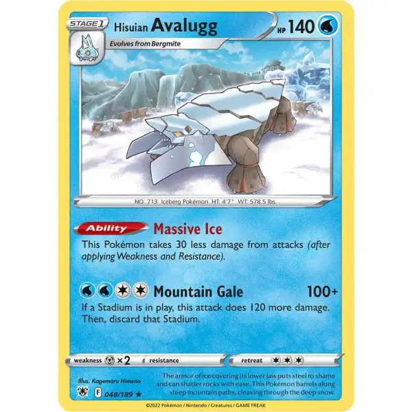 Pokemon Trading Card Game Sword & Shield Astral Radiance Rare Hisuian Avalugg #48