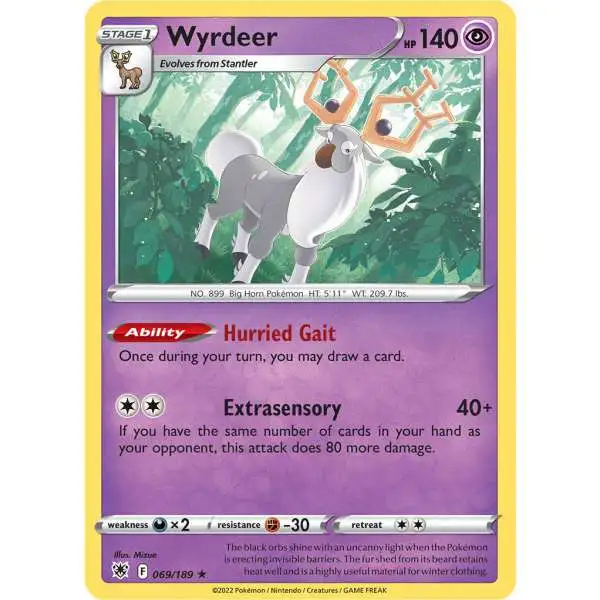 Pokemon Trading Card Game Sword & Shield Astral Radiance Holo Rare Wyrdeer #69