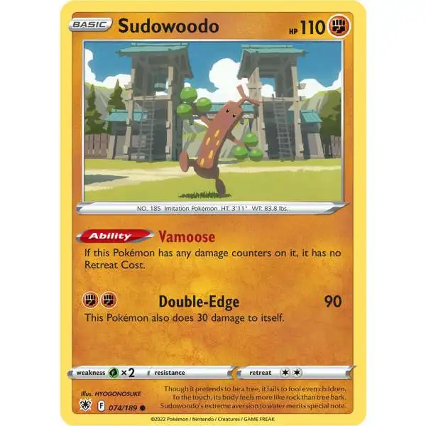 Pokemon Trading Card Game Sword & Shield Astral Radiance Common Sudowoodo #74