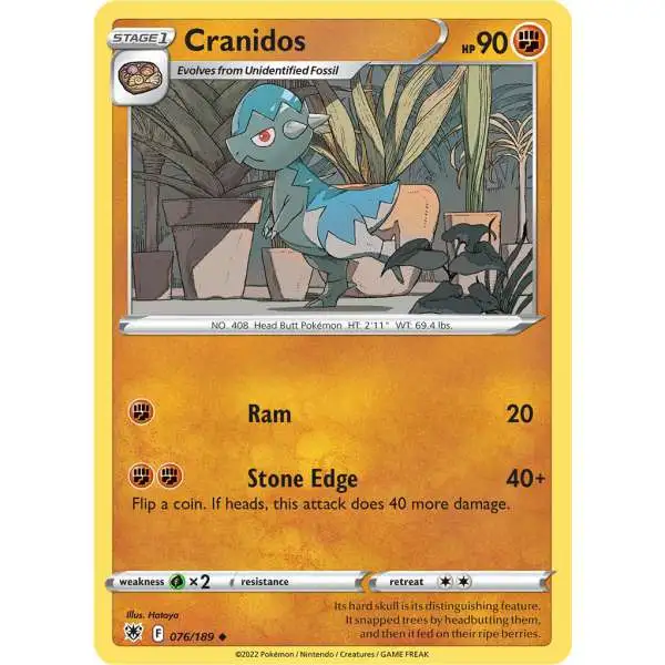 Pokemon Trading Card Game Sword & Shield Astral Radiance Uncommon Cranidos #76