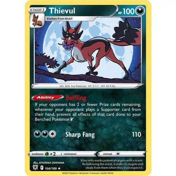 Pokemon Trading Card Game Sword & Shield Astral Radiance Rare Thievul #104