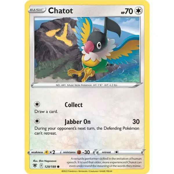Pokemon Trading Card Game Sword & Shield Astral Radiance Common Chatot #129