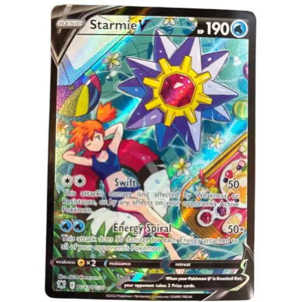 Pokemon Trading Card Game Sword & Shield Astral Radiance Ultra Rare Starmie V TG13 [Damage]