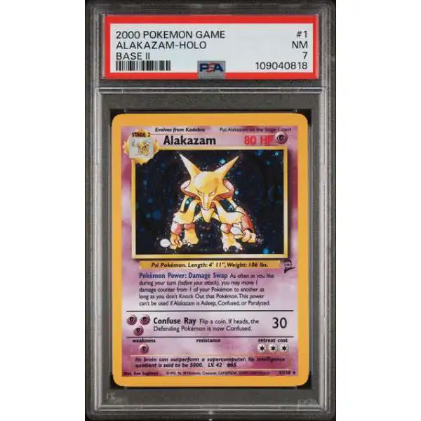 alakazam pokemon card base set PSA 9 MINT If heads 1st edition Alakazam Base Set