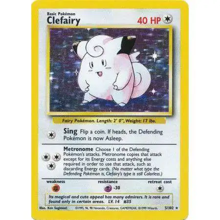 Pokemon Base Set Holo Rare Clefairy #5 [Lightly Played]