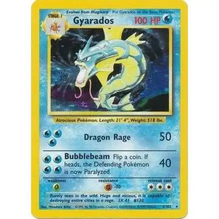 Pokemon Base Set Holo Rare Gyarados #6 [Heavily Played]