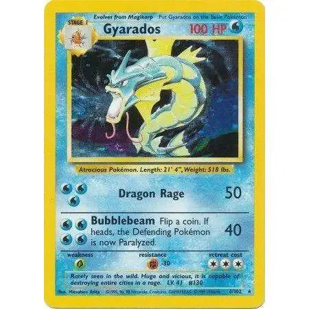 Pokemon Base Set Holo Rare Gyarados #6 [Moderately Played]