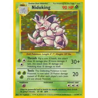 Pokemon Base Set Holo Rare Nidoking #11 [Moderately Played]